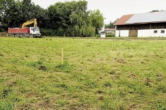 Dorferneuerung Haarbach - Beginn der Bauarbeiten 'Grüne Mitte'